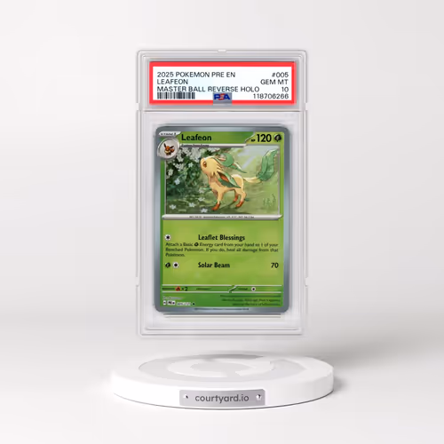 2025 Pokémon Pre EN-Prismatic Evolutions #005 Leafeon - Reverse Holo Master Ball (PSA 10 GEM MINT)