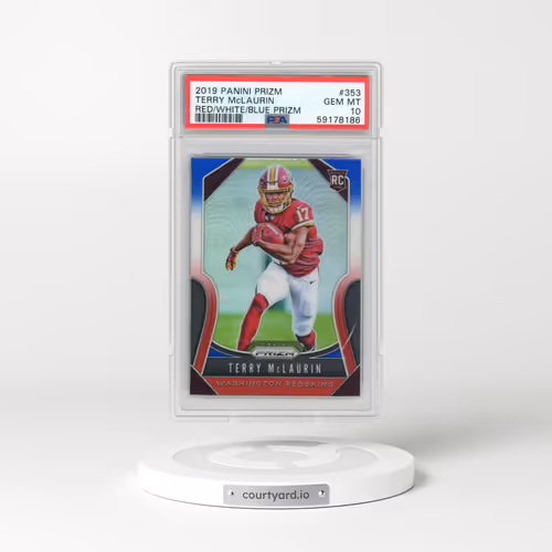 2019 Panini Prizm #353 Terry McLaurin - Red/White/Blue Prizm (PSA 10 GEM MINT)