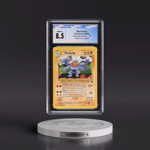 1999 Black Star Promos #43 Machamp - Pokémon League (CGC 8.5 NM-MT+)