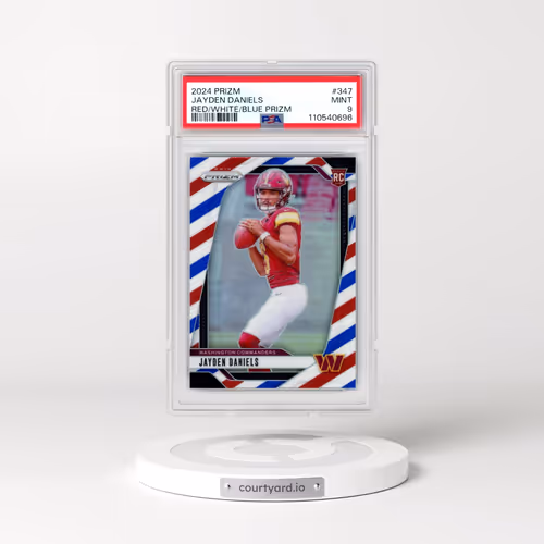 2024 Panini Prizm #347 Jayden Daniels - Red/White/Blue Prizm (PSA 9 MINT)