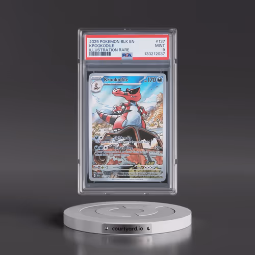 2025 Pokémon Blk EN-Black Bolt #137 Krookodile - Illustration Rare (PSA 9 MINT)