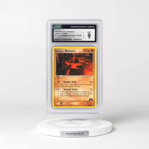 2004 EX Team Magma Vs Team Aqua #67/95 Team Magma's Rhyhorn (CGC 9 MINT)