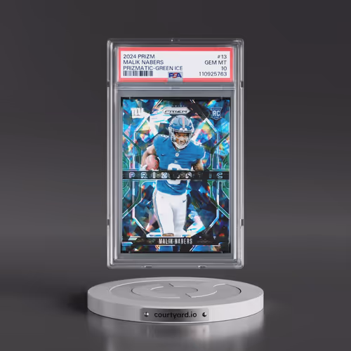 2024 Panini Prizm Prizmatic #13 Malik Nabers - Green Ice (PSA 10 GEM MINT)