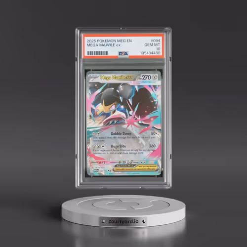 2025 Pokémon Meg EN-Mega Evolution #094 Mega Mawile EX - Holo (PSA 10 GEM MINT)