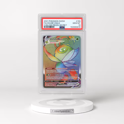 2021 Pokémon Sword & Shield Chilling Reign #199 Celebi Vmax - Full Art Secret (PSA 10 GEM MINT)
