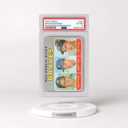 1970 Topps #621 Braves Rookies - McQueen/Evans/Kester (PSA 6 EX-MT)