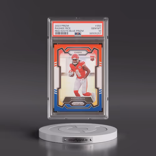 2023 Panini Prizm #350 Rashee Rice - Red/White/Blue Prizm (PSA 10 GEM MINT)