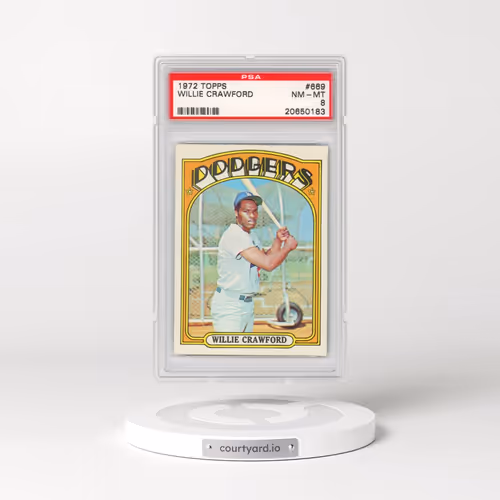 1972 Topps #669 Willie Crawford (PSA 8 NM-MT)