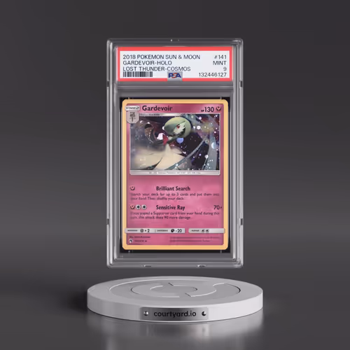 2018 Pokémon Sun & Moon Lost Thunder #141 Gardevoir - Holo Cosmos (PSA 9 MINT)