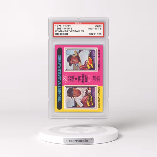 1975 Topps #203 1965-MVP's - Zoilo Versalles/Willie Mays (PSA 8 NM-MT)