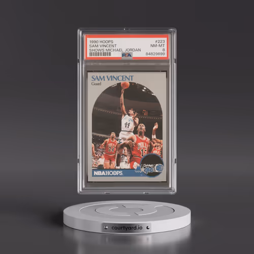 1990 Hoops #223 Sam Vincent - Shows Michael Jordan (PSA 8 NM-MT)