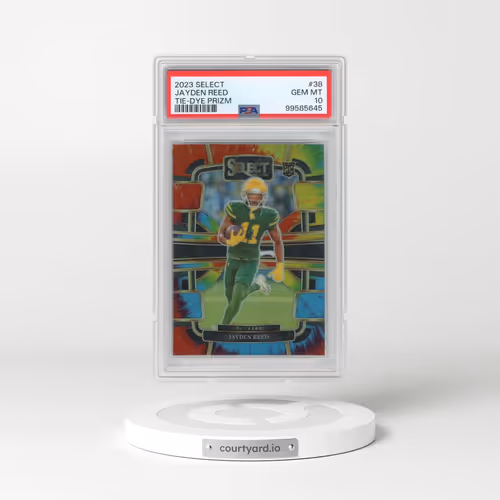 2023 Panini Select #38 Jayden Reed - Tie-Dye Prizm (PSA 10 GEM MINT)