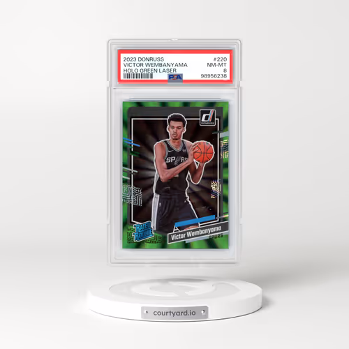 2023 Panini Donruss #220 Victor Wembanyama - Holo Green Laser (PSA 8 NM-MT)