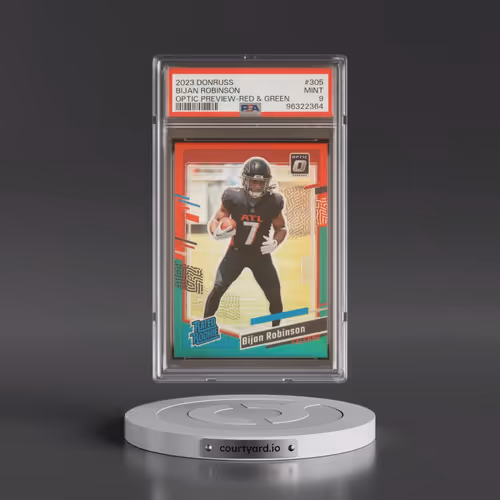 2023 Panini Donruss #305 Bijan Robinson - Optic Preview-Red & Green (PSA 9 MINT)