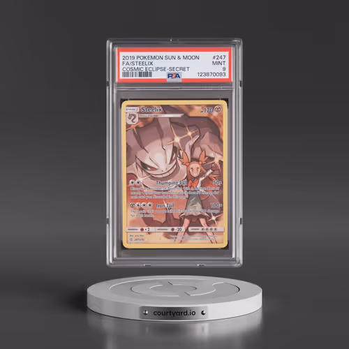 2019 Pokémon Sun & Moon Cosmic Eclipse #247 Steelix - Full Art Secret (PSA 9 MINT)