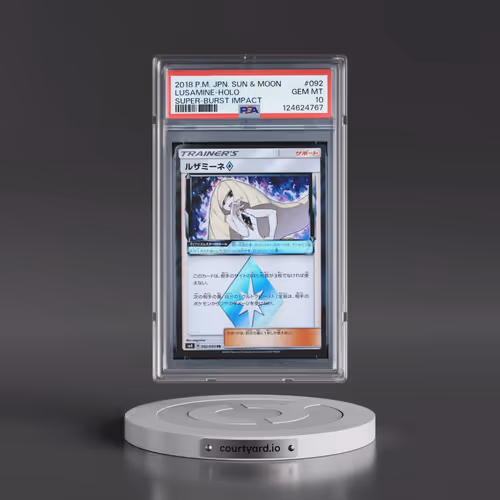 2018 Pokémon Sun & Moon Super-Burst Impact #092 Lusamine - Holo (PSA 10 GEM MINT)