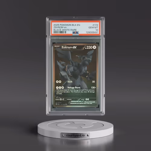 2025 Pokémon Blk EN-Black Bolt #172 Zekrom EX - Holo Black White Rare (PSA 10 GEM MINT)