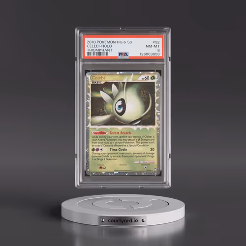 2010 Pokémon Heartgold & Soulsilver Triumphant #92 Celebi - Holo (PSA 8 NM-MT)