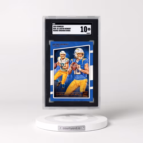 2020 Donruss #RGK-JH Justin Herbert - Rookie Gridiron Kings (SGC 10 GEM MINT)