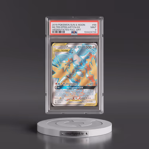 2019 Pokémon Sun & Moon Hidden Fates #66 Moltres & Zapdos & Articuno GX - Holo Full Art (PSA 9 MINT)