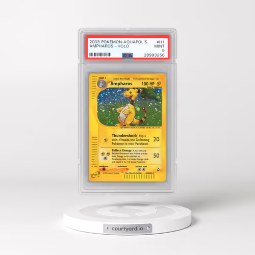 2003 Pokémon Aquapolis #H1 Ampharos - Holo (PSA 9 MINT)