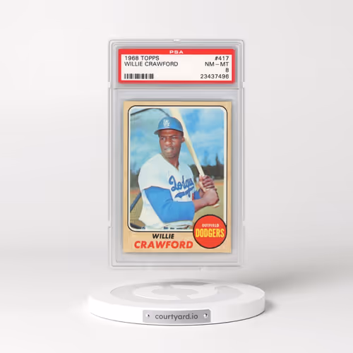 1968 Topps #417 Willie Crawford (PSA 8 NM-MT)