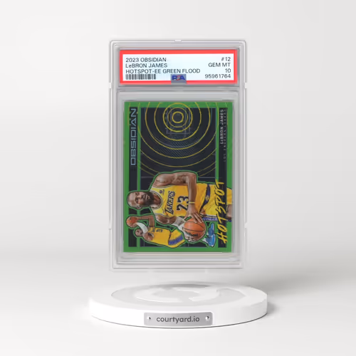 2023 Panini Obsidian Hotspot #12 LeBron James - Electric Etch Green Flood (PSA 10 GEM MINT)
