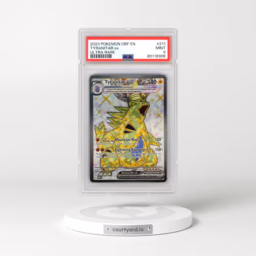 2023 Pokémon Obf EN-Obsidian Flames #211 Tyranitar EX - Holo Ultra Rare (PSA 9 MINT)