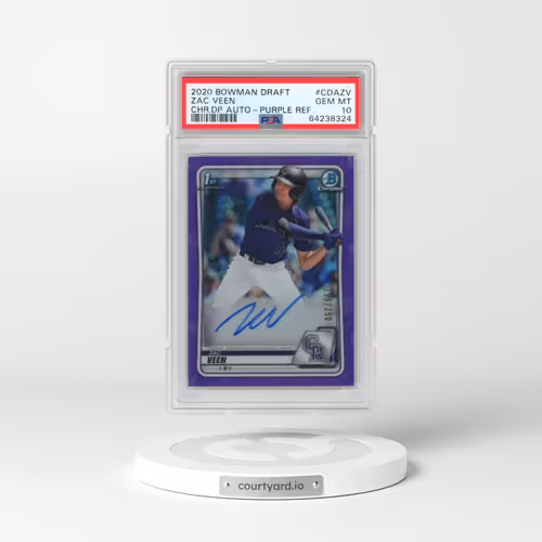 2020 Bowman Draft Chrome Draft Picks Autographs #CDAZV Zac Veen - Purple Refractor (PSA 10 GEM MINT)