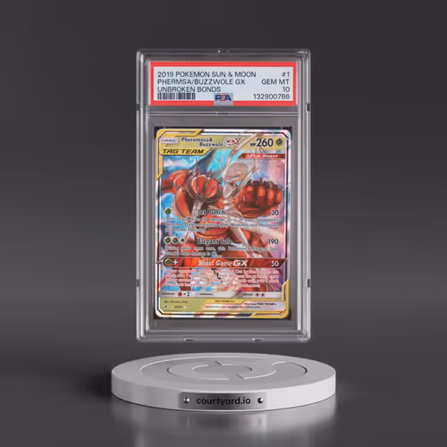 2019 Pokémon Sun & Moon Unbroken Bonds #1 Pheromosa & Buzzwole GX - Holo (PSA 10 GEM MINT)