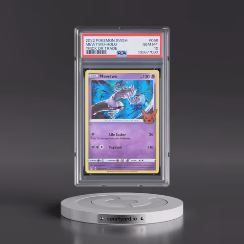 2022 Pokémon Sword & Shield Brilliant Stars #056 Mewtwo - Holo Trick or Trade 2022 (PSA 10 GEM MINT)