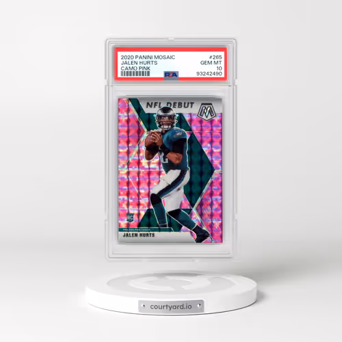 2020 Panini Mosaic #265 Jalen Hurts - Camo Pink (PSA 10 GEM MINT)