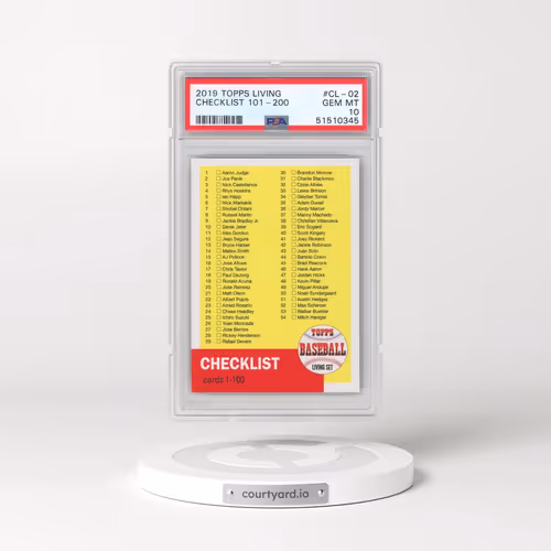 2019 Topps Living #CL-02 Checklist 101-200 (PSA 10 GEM MINT)