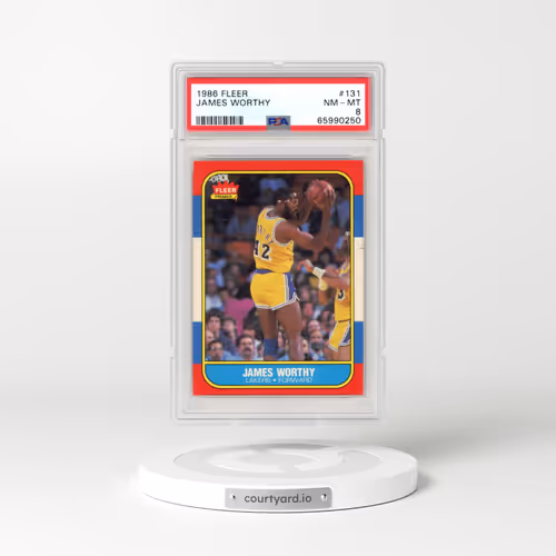 1986 Fleer #131 James Worthy (PSA 8 NM-MT)
