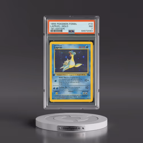 1999 Pokémon Fossil #10 Lapras - 1st Edition Holo (PSA 7 NM)