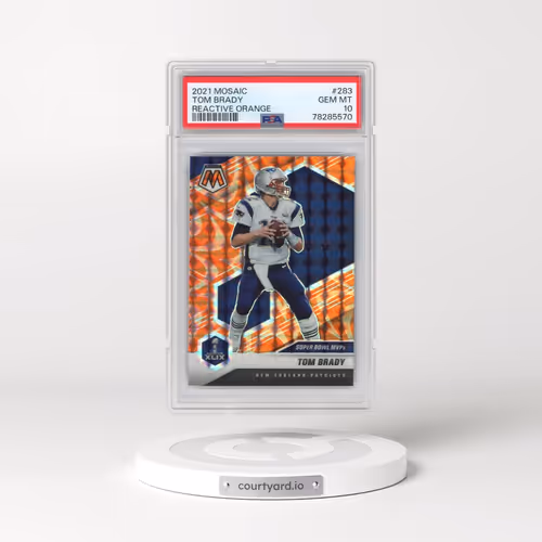 2021 Panini Mosaic #283 Tom Brady - Reactive Orange (PSA 10 GEM MINT)