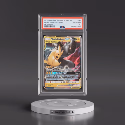 2019 Pokémon Sun & Moon Team Up #33 Pikachu & Zekrom GX - Holo (PSA 10 GEM MINT)