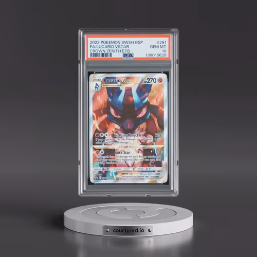 2023 Pokémon Swsh Black Star Promo #291 Lucario Vstar - Full Art Crown Zenith Elite Trainer Box (PSA