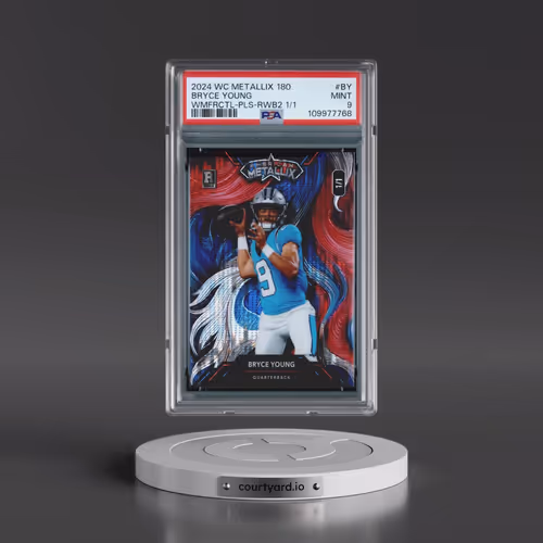 2024 Wild Card American Metallix Promo Pro-Look 180 Wildmegafractal #BY Bryce Young - Pulsar Foil-Re
