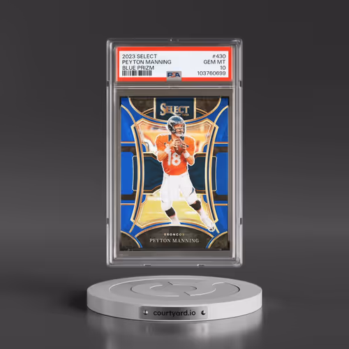 2023 Panini Select #430 Peyton Manning - Blue Prizm (PSA 10 GEM MINT)