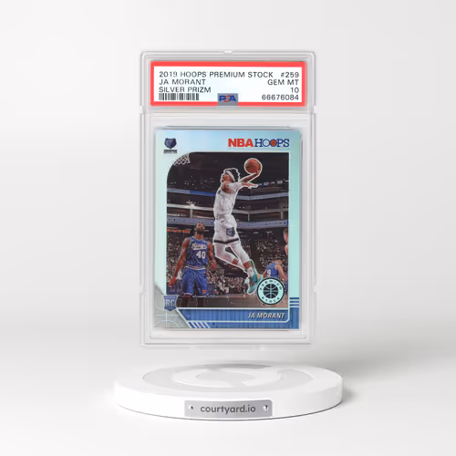 2019 Panini Hoops Premium Stock #259 Ja Morant - Silver Prizm (PSA 10 GEM MINT)