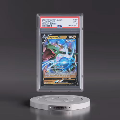 2023 Pokémon Sword and Shield Crown Zenith #100 Rayquaza V - Holo (PSA 9 MINT)