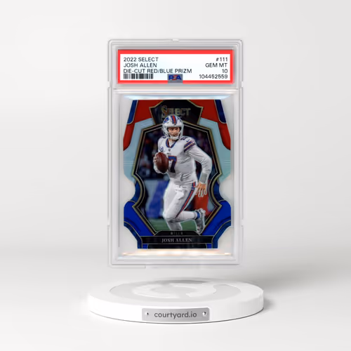 2022 Panini Select #111 Josh Allen - Die-Cut Red/Blue Prizm (PSA 10 GEM MINT)