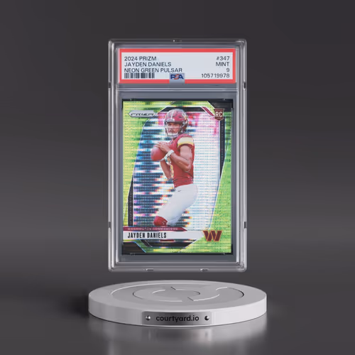 2024 Panini Prizm #347 Jayden Daniels - Neon Green Pulsar (PSA 9 MINT)
