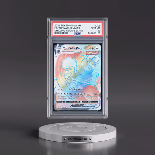 2021 Pokémon Sword & Shield Chilling Reign #209 Tornadus Vmax - Full Art Secret (PSA 10 GEM MINT)