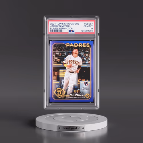 2024 Topps Chrome Update #USC57 Jackson Merrill - Purple Refractor (PSA 10 GEM MINT)