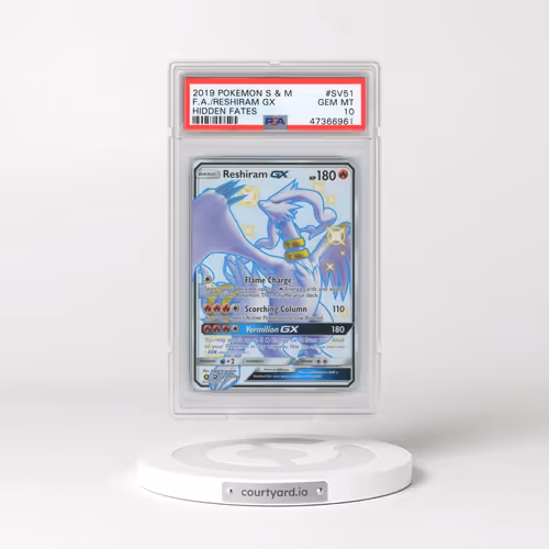 2019 Pokémon Sun & Moon Hidden Fates #SV51 Reshiram GX - Holo Full Art (PSA 10 GEM MINT)
