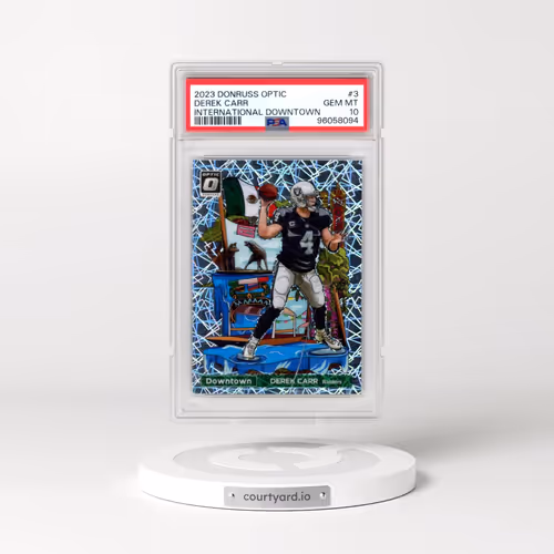 2023 Panini Donruss Optic International Downtown #3 Derek Carr (PSA 10 GEM MINT)