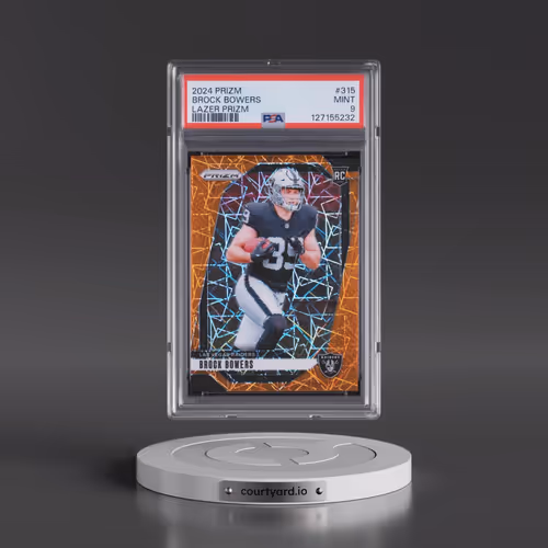 2024 Panini Prizm #315 Brock Bowers - Lazer Prizm (PSA 9 MINT)