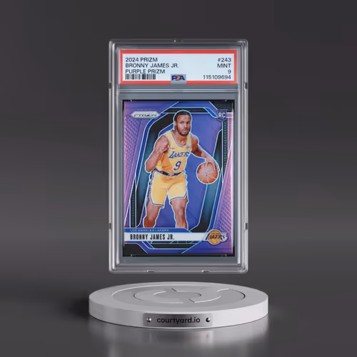 2024 Panini Prizm #243 Bronny James Jr. - Purple Prizm (PSA 9 MINT)